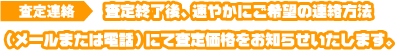 査定終了後、速やかにご希望の方法にて査定価格をお知らせいたします。